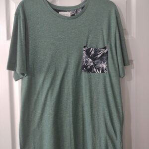 Men's On the Byas Green Short Sleeve Tee with Patterned Pocket